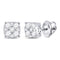 14kt White Gold Women's Diamond Cluster Earrings 1/4 Cttw-Gold & Diamond Earrings-JadeMoghul Inc.