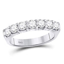 14kt White Gold Women's Diamond Single Row Comfort Wedding Band 1.00 Cttw-Gold & Diamond Bands-JadeMoghul Inc.