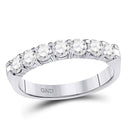 14kt White Gold Women's Diamond Single Row Comfort Wedding Band 3/4 Cttw-Gold & Diamond Bands-JadeMoghul Inc.