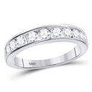 14kt White Gold Women's Diamond Single Row Wedding Band 3.00 Cttw-Gold & Diamond Bands-JadeMoghul Inc.