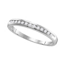 14kt White Gold Women's Diamond Slender Wedding Band 1.00 Cttw-Gold & Diamond Bands-JadeMoghul Inc.