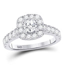 14kt White Gold Women's Diamond Solitaire Bridal or Engagement Ring 1-1/2 Cttw-Gold & Diamond Wedding Jewelry-JadeMoghul Inc.