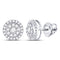 14kt White Gold Women's Diamond Solitaire Cluster Stud Earrings 1/4 Cttw-Gold & Diamond Earrings-JadeMoghul Inc.