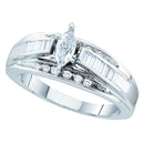 14kt White Gold Women's Marquise Diamond Solitaire Bridal Wedding Engagement Ring 1/2 Cttw - FREE Shipping (USA/CAN)-Gold & Diamond Engagement & Anniversary Rings-5-JadeMoghul Inc.
