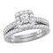 14kt White Gold Women's Princess Diamond Bridal Wedding Engagement Ring Band Set 1.00 Cttw - FREE Shipping (US/CAN)-Gold & Diamond Wedding Ring Sets-JadeMoghul Inc.