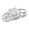 14kt White Gold Women's Princess Diamond Bridal Wedding Engagement Ring Band Set 1/2 Cttw - FREE Shipping (US/CAN)-Gold & Diamond Wedding Ring Sets-5-JadeMoghul Inc.