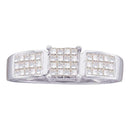 14kt White Gold Women's Princess Diamond Cluster Bridal Wedding Engagement Ring 1/2 Cttw - FREE Shipping (US/CAN)-Gold & Diamond Engagement & Anniversary Rings-6-JadeMoghul Inc.