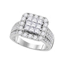 14kt White Gold Women's Princess Diamond Cluster Bridal Wedding Engagement Ring 2.00 Cttw - FREE Shipping (US/CAN)-Gold & Diamond Engagement & Anniversary Rings-5-JadeMoghul Inc.