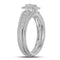 14kt White Gold Womens Princess Diamond Halo Bridal Wedding Engagement Ring Band Set 1-2 Cttw-Gold & Diamond Wedding Ring Sets-JadeMoghul Inc.