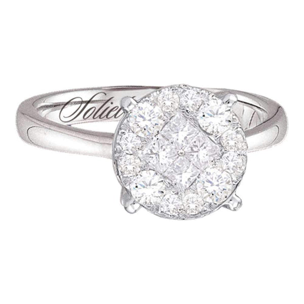 14kt White Gold Women's Princess Diamond Soleil Bridal Wedding Engagement Ring 1/2 Cttw - FREE Shipping (US/CAN)-Gold & Diamond Engagement & Anniversary Rings-5-JadeMoghul Inc.