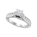 14kt White Gold Women's Princess Diamond Solitaire Bridal Wedding Engagement Ring 1-1/4 Cttw - FREE Shipping (US/CAN)-Gold & Diamond Engagement & Anniversary Rings-5-JadeMoghul Inc.