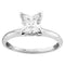 14kt White Gold Womens Princess Diamond Solitaire Bridal Wedding Engagement Ring 1/2 Cttw-Gold & Diamond Engagement & Anniversary Rings-10.5-JadeMoghul Inc.