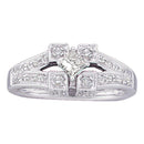 14kt White Gold Womens Princess Diamond Solitaire Bridal Wedding Engagement Ring 1/2 Cttw-Gold & Diamond Engagement & Anniversary Rings-6.5-JadeMoghul Inc.