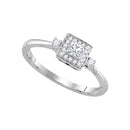 14kt White Gold Women's Princess Diamond Solitaire Bridal Wedding Engagement Ring 1/4 Cttw - FREE Shipping (US/CAN)-Gold & Diamond Engagement & Anniversary Rings-5-JadeMoghul Inc.