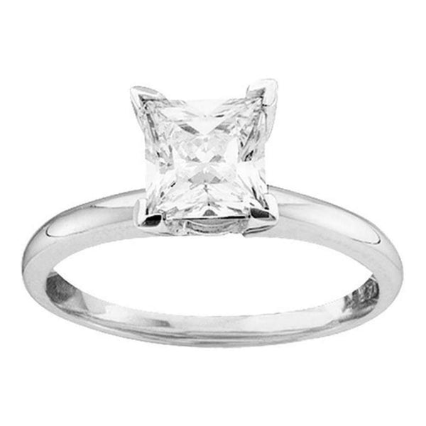 14kt White Gold Womens Princess Diamond Solitaire Bridal Wedding Engagement Ring 1/4 Cttw - FREE Shipping (US/CAN)-Gold & Diamond Engagement & Anniversary Rings-5-JadeMoghul Inc.