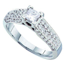 14kt White Gold Women's Princess Diamond Solitaire Bridal Wedding Engagement Ring 3/8 Cttw - FREE Shipping (US/CAN)-Gold & Diamond Engagement & Anniversary Rings-5-JadeMoghul Inc.