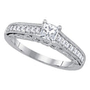 14kt White Gold Women's Princess Diamond Solitaire Bridal Wedding Engagement Ring 5/8 Cttw - FREE Shipping (US/CAN)-Gold & Diamond Engagement & Anniversary Rings-5-JadeMoghul Inc.