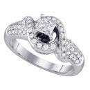 14kt White Gold Women's Princess Diamond Solitaire Swirl Bridal Wedding Engagement Ring 7/8 Cttw - FREE Shipping (US/CAN)-Gold & Diamond Engagement & Anniversary Rings-5-JadeMoghul Inc.