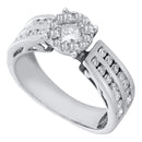 14kt White Gold Women's Princess Round Diamond Soleil Cluster Bridal Wedding Engagement Ring 1.00 Cttw - FREE Shipping (US/CAN)-Gold & Diamond Engagement & Anniversary Rings-5-JadeMoghul Inc.