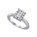 14kt White Gold Women's Princess Round Diamond Soleil Cluster Bridal Wedding Engagement Ring 3/8 Cttw - FREE Shipping (US/CAN)-Gold & Diamond Engagement & Anniversary Rings-5-JadeMoghul Inc.