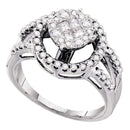 14kt White Gold Women's Princess Round Diamond Soleil Cluster Bridal Wedding Engagement Ring 5/8 Cttw - FREE Shipping (US/CAN)-Gold & Diamond Engagement & Anniversary Rings-5-JadeMoghul Inc.