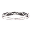 14kt White Gold Women's Round Black Color Enhanced Diamond Bangle Bracelet 2-1-2 Cttw - FREE Shipping (US/CAN)-Gold & Diamond Bracelets-JadeMoghul Inc.