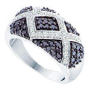 14kt White Gold Women's Round Black Color Enhanced Diamond Fashion Ring 1.00 Cttw - FREE Shipping (US/CAN)-Gold & Diamond Bands-5-JadeMoghul Inc.