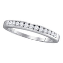 14kt White Gold Women's Round Channel-set Diamond Single Row Wedding Band 1-4 Cttw - FREE Shipping (US/CAN) - Size 5-Gold & Diamond Wedding Jewelry-JadeMoghul Inc.