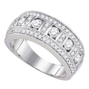 14kt White Gold Women's Round Channel-set Diamond Triple Row Band 1.00 Cttw - FREE Shipping (US/CAN)-Gold & Diamond Bands-6-JadeMoghul Inc.