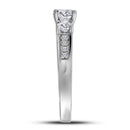 14kt White Gold Women's Round Diamond 3-stone Bridal Wedding Engagement Ring 1-1/4 Cttw - FREE Shipping (US/CAN)-Gold & Diamond Engagement & Anniversary Rings-5-JadeMoghul Inc.