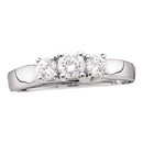 14kt White Gold Women's Round Diamond 3-stone Bridal Wedding Engagement Ring 1.00 Cttw - FREE Shipping (US/CAN)-Gold & Diamond Engagement & Anniversary Rings-5-JadeMoghul Inc.