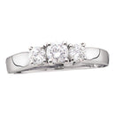 14kt White Gold Women's Round Diamond 3-stone Bridal Wedding Engagement Ring 1/4 Cttw - FREE Shipping (US/CAN)-Gold & Diamond Engagement & Anniversary Rings-5-JadeMoghul Inc.