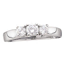 14kt White Gold Women's Round Diamond 3-stone Bridal Wedding Engagement Ring 3/4 Cttw - FREE Shipping (US/CAN)-Gold & Diamond Engagement & Anniversary Rings-5-JadeMoghul Inc.