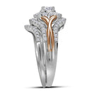 14kt White Gold Women's Round Diamond Bridal Wedding Engagement Ring Band Set 1.00 Cttw - FREE Shipping (US/CAN)-Gold & Diamond Wedding Ring Sets-5-JadeMoghul Inc.