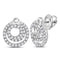 14kt White Gold Womens Round Diamond Circle Stud Earrings 1-2 Cttw-Gold & Diamond Earrings-JadeMoghul Inc.
