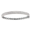 14kt White Gold Women's Round Diamond Classic Double Row Bangle Bracelet 2.00 Cttw - FREE Shipping (US/CAN)-Gold & Diamond Bracelets-JadeMoghul Inc.