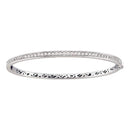14kt White Gold Womens Round Diamond Classic Single Row Bangle Bracelet 1.00 Cttw - FREE Shipping (US/CAN)-Gold & Diamond Bracelets-JadeMoghul Inc.