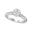 14kt White Gold Women's Round Diamond Cluster Bridal Wedding Engagement Ring 1/2 Cttw - FREE Shipping (US/CAN)-Gold & Diamond Engagement & Anniversary Rings-8.5-JadeMoghul Inc.