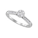 14kt White Gold Women's Round Diamond Cluster Bridal Wedding Engagement Ring 1/4 Cttw - FREE Shipping (US/CAN)-Gold & Diamond Engagement & Anniversary Rings-5-JadeMoghul Inc.