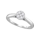 14kt White Gold Women's Round Diamond Cluster Bridal Wedding Engagement Ring 1/4 Cttw - FREE Shipping (US/CAN)-Gold & Diamond Engagement & Anniversary Rings-5-JadeMoghul Inc.