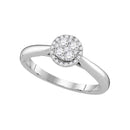 14kt White Gold Women's Round Diamond Cluster Bridal Wedding Engagement Ring 1/4 Cttw - FREE Shipping (US/CAN)-Gold & Diamond Engagement & Anniversary Rings-5-JadeMoghul Inc.