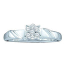 14kt White Gold Women's Round Diamond Cluster Bridal Wedding Engagement Ring 1/5 Cttw - FREE Shipping (US/CAN)-Gold & Diamond Engagement & Anniversary Rings-5-JadeMoghul Inc.