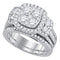 14kt White Gold Women's Round Diamond Cluster Bridal Wedding Engagement Ring Band Set 2.00 Cttw - FREE Shipping (US/CAN)-Gold & Diamond Wedding Ring Sets-JadeMoghul Inc.