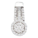 14kt White Gold Women's Round Diamond Cluster Pendant 1-2 Cttw - FREE Shipping (US/CAN)-Gold & Diamond Pendants & Necklaces-JadeMoghul Inc.
