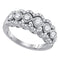 14kt White Gold Women's Round Diamond Contoured Fashion Band Ring 3/4 Cttw - FREE Shipping (US/CAN)-Gold & Diamond Bands-6-JadeMoghul Inc.