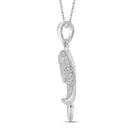14kt White Gold Womens Round Diamond Dolphin Fish Animal Pendant 1-10 Cttw - FREE Shipping (US/CAN)-Gold & Diamond Pendants & Necklaces-JadeMoghul Inc.