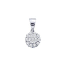 14kt White Gold Women's Round Diamond Flower Cluster Pendant 1-4 Cttw - FREE Shipping (US/CAN)-Gold & Diamond Pendants & Necklaces-JadeMoghul Inc.