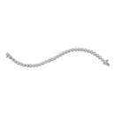 14kt White Gold Womens Round Diamond Flower Cluster Tennis Bracelet 4.00 Cttw-Gold & Diamond Bracelets-JadeMoghul Inc.