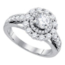 14kt White Gold Women's Round Diamond Solitaire Bridal Wedding Engagement Ring 1-3/4 Cttw - FREE Shipping (US/CAN)-Gold & Diamond Engagement & Anniversary Rings-5-JadeMoghul Inc.