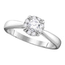 14kt White Gold Women's Round Diamond Solitaire Bridal Wedding Engagement Ring 1/2 Cttw - FREE Shipping (US/CAN) (Certified)-Gold & Diamond Engagement & Anniversary Rings-5-JadeMoghul Inc.